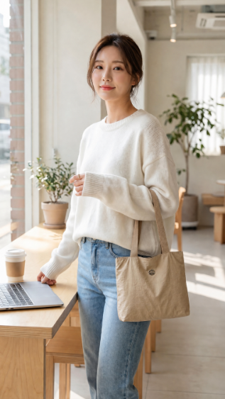 SMOPIG 여성 대용량 캔버스 토트백 데일리 숄더백 쇼퍼백 SMOPIG-TOTE-3221