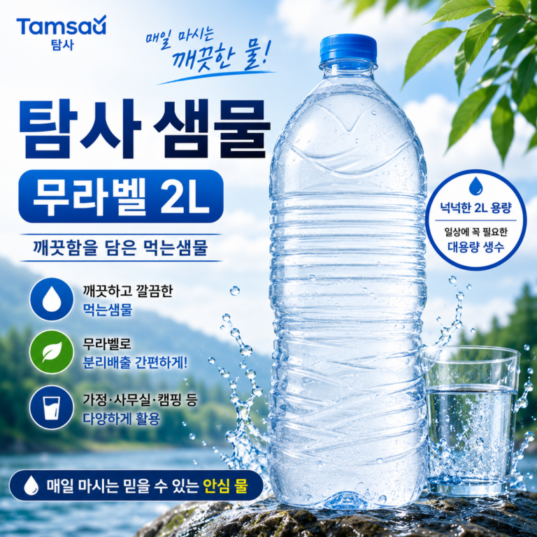 탐사 샘물 무라벨 2L 36개 대용량 먹는샘물 생수 TAMSA-WATER-2L-36P