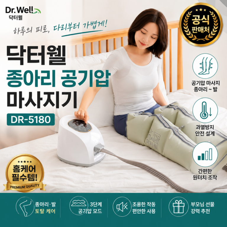 닥터웰 DR-5180 종아리 공기압 마사지기 추천 발 다리 안마기 홈케어 DRW-DR5180-LEG-AIR