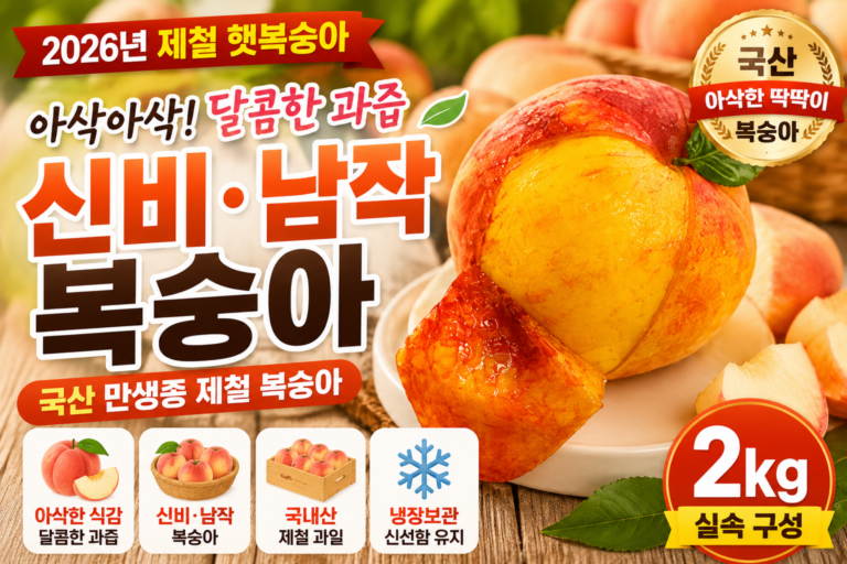 경담아농원 국산 신비복숭아 남작복숭아 아삭달콤 제철 햇복숭아 2kg 13579574009