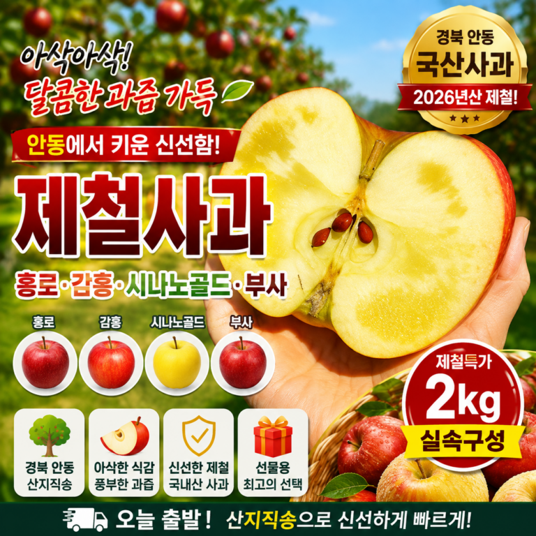 안동 제철사과 홍로 감홍 시나노골드 부사 국산 사과 APPLE-ANDONG-MIX-2026