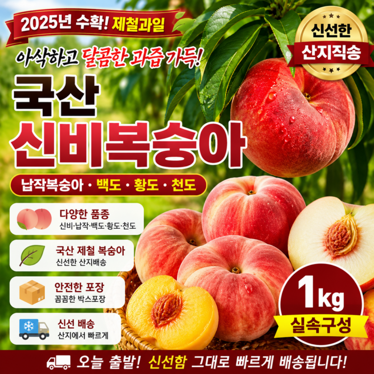국산 신비복숭아  제철 하우스 복숭아 백도 황도 천도 신선과일 FR-PEACH-SINBI-1KG-2025