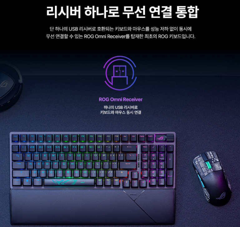 ASUS ROG STRIX SCOPE II 96 NX 스노우축 유무선 게이밍 키보드 화이트 90MP037A-BKUA10