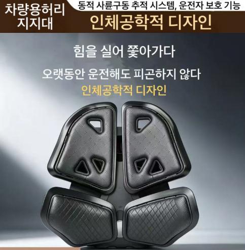 자동차 허리보호대 차량용 등받이 쿠션 허리 지지대 통풍 메쉬 자세 교정 쿠션 CAR-BACK-4ZONE-BK01