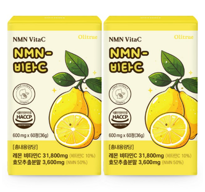 NMN 비타민C 60정 추천, 레몬 비타민C와 천연 NMN 원료를 함께 담은 오리트루 NMN-C OLITRUE-NMNC-60T
