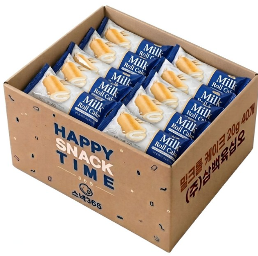 우유 밀크 롤케이크 20g 40개 개별포장 대용량 간식 박스9285407288-26024312870